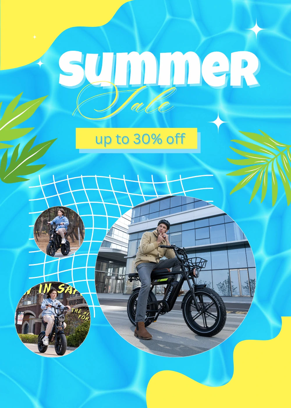 KOOLUX X9 Pro & X9 Mini electric bike summer sale poster, up to 30% off