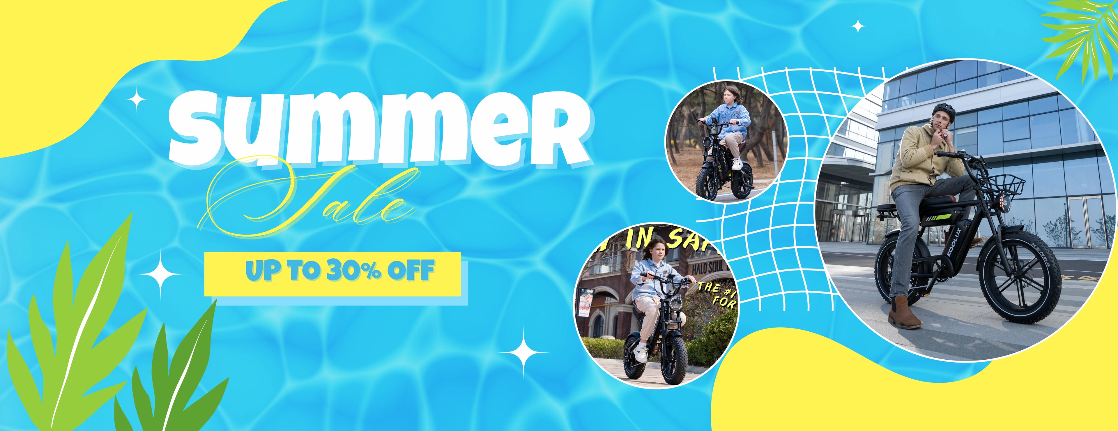 KOOLUX X9 Pro & X9 Mini electric bike summer sale banner, discount up to 30% off